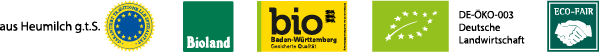 g.t.S., Bioland, BW Bio, EU Bio, EcoFair